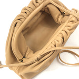 Beige MINI POUCH Leather Bag / BOTTEGA VENETA