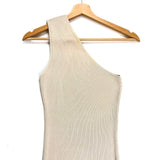 Beige MOSSMAN Ribbed One Shoulder Top / DISSH - Size M