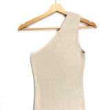 Beige MOSSMAN Ribbed One Shoulder Top / DISSH - Size M