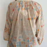 Beige Multicolor Printed Buttoned Blouse / V DE VINSTER - Size M
