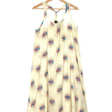 Beige Printed Halter Neck Cotton Midi Dress / BSBEE - Size S