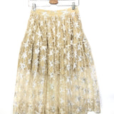 Beige Star Sequins Embellished Tulle Midi Skirt / MAJE - Size 36