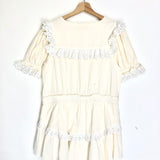 Beige Striped NANETTE Broderie Anglaise Cotton-voile Mini Dress / LOVE SHACK FANCY - Size S