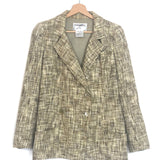 Beige Tweed CC Logo Buttons Silk Lined Classic Blazer Jacket / CHANEL - Size 36