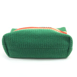 Beige/Apple Green Raffia And Cotton Tote Bag / MIU MIU