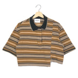 Beige/Khaki ISALYNE Striped Cotton Piqué Polo Shirt / ISABEL MARANT - Size 38