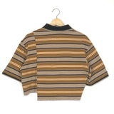 Beige/Khaki ISALYNE Striped Cotton Piqué Polo Shirt / ISABEL MARANT - Size 38