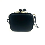 Bicolor FF Rafia and Leather MON TRESOR Mini Bucket Bag / FENDI