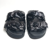 Black 03 Rose Edition Atelier Leather Sandals / VALENTINO - Size 37