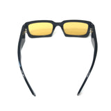 Black Acetate Gold Lens SYMBOLE Rectangular Sunglasses / PRADA