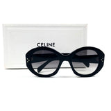 Black Acetate Oval Shape Sunglasses / CELINE