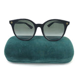 Black Acetate Round Frame Sunglasses / GUCCI