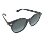 Black Acetate Round Frame Sunglasses / GUCCI