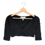 Black AJA Cropped Popcorn Tencel Lyocell Long Sleeve Top / MARA HOFFMANN - Size S