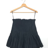 Black AKIMI Organic Cotton Pleated Bustier Top / SEZANE EDITION - Size 38