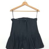 Black AKIMI Organic Cotton Pleated Bustier Top / SEZANE EDITION - Size 38