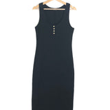Black ALESSIA Ribbed Tank Midi Dress / ANINE BING - Size M
