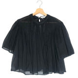 Black ALGAR Embroidered Short Sleeves Cotton Top / ISABEL MARANT ETOILE - Size 34