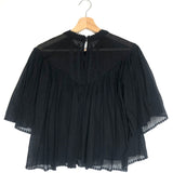 Black ALGAR Embroidered Short Sleeves Cotton Top / ISABEL MARANT ETOILE - Size 34