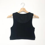 Black Anagram Ribbed Cotton Cropped Tank Top / LOEWE - Size M