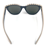 Black and Beige Acetate Logo Butterfly Sunglasses / CHANEL