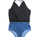 Black and Blue CAMARAT Halterneck One Piece Swimsuit / ALBERTINE