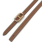 Black and Gold Reversible Strap Belt with Rose Gold Maillon H Buckle / HERMES - Size 90cm
