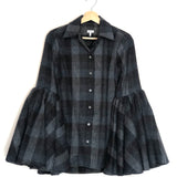 Black and Grey Check Wool Blouse / LOEWE - Size 38