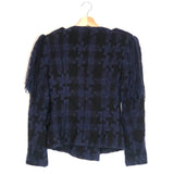 Black and Navy Double Breasted Tweed Jacket / PIERRE BALMAIN - Size 36