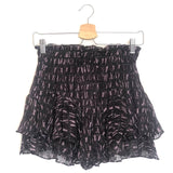Black and Purple Printed SORNEL Mini Skort / ISABEL MARANT ETOILE - Size 34