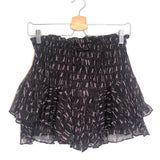 Black and Purple Printed SORNEL Mini Skort / ISABEL MARANT ETOILE - Size 34
