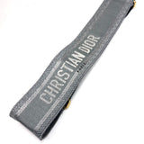 Black and Silver Embroidered Canvas and Leather Waist Belt / CHRISTIAN DIOR - Size 75 cm