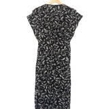 Black and White ALMEYA Printed Gathered Midi Dress / ISABEL MARANT ETOILE - Size 34