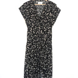 Black and White ALMEYA Printed Gathered Midi Dress / ISABEL MARANT - Size 40
