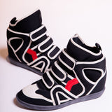 Black and White BUCKEE Bekett Velcro Straps Wedge Sneakers / ISABEL MARANT - Size 40