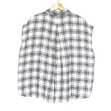 Black and White Checkered Sleeveless Linen Oversized Shirt / CROSSLEY - Size S