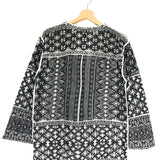 Black and White Embroidered Cotton Long Sleeves Tunic Top / ISABEL MARANT ETOILE - Size S