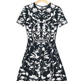 Black and White Floral Jacquard Knit Dress / ALEXANDER MCQUEEN - Size M