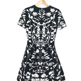 Black and White Floral Jacquard Knit Dress / ALEXANDER MCQUEEN - Size M