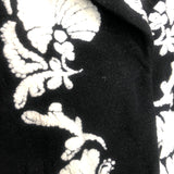 Black and White HELEN Floral Embroidered Wool-blend Fleece Coat / FARM RIO - Size S