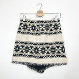 Black and White Jacquard Knit Cotton-blend JILOA Mini Skirt / ISABEL MARANT ETOILE - Size 36