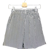 Black and White LUI Embroidered Striped Woven Shorts / THE FRANKIE SHOP - Size S