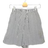 Black and White LUI Embroidered Striped Woven Shorts / THE FRANKIE SHOP - Size S