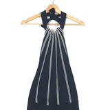 Black and White Striped Backless Halter Top / GUCCI