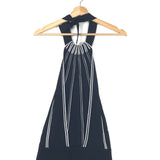 Black and White Striped Backless Halter Top / GUCCI