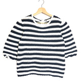 Black and White Striped Crochet Effect Top / MAJE - Size 1