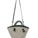 Black and White TAYLIN Monogram Tote Bag / ANINE BING