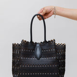 Black ANGELE 32 Laser-cut Tote Bag  / ALAIA