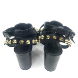 Black ARENA Leather Ankle Strap Gladiator Sandals / BALENCIAGA - Size 38