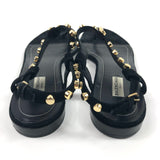 Black ARENA Studded Suede Thong Flat Sandals / BALENCIAGA - Size 38